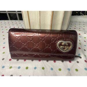 Gucci Guccissima Lovely Heart Continental Wallet